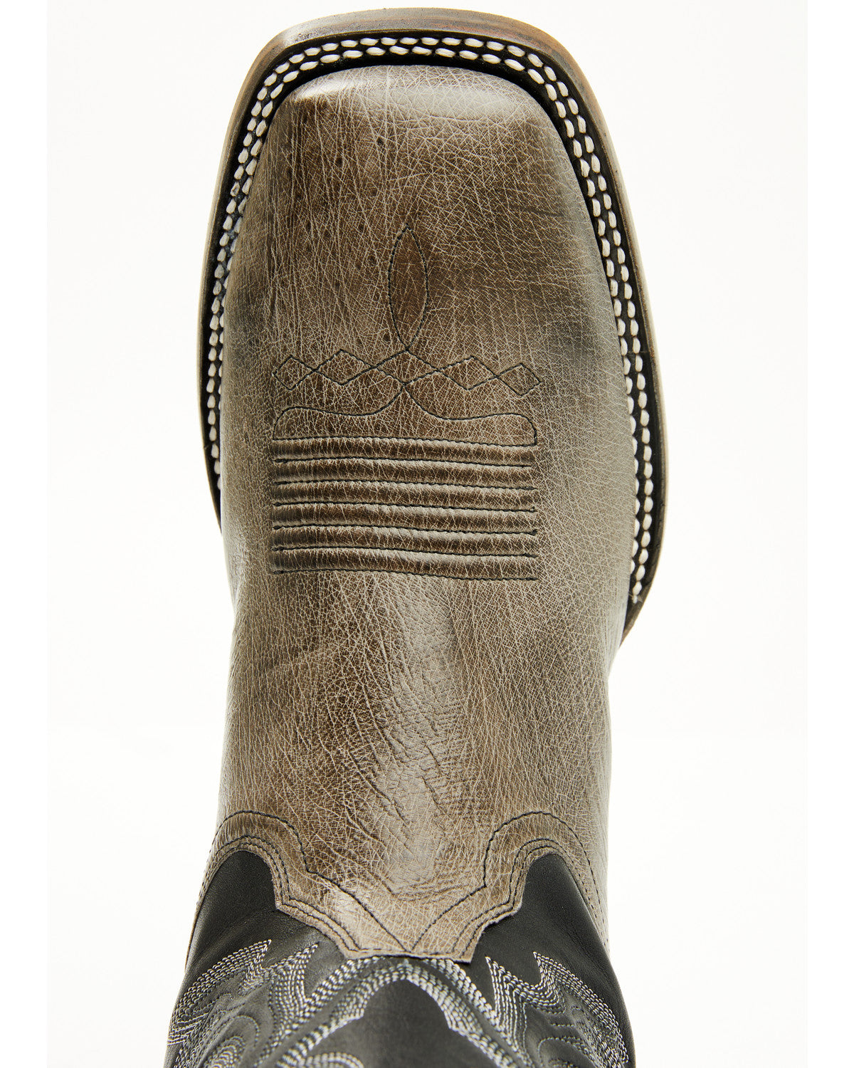 Men's Exotic Ostrich Belly Western Boots - Broad Square Toe Grey