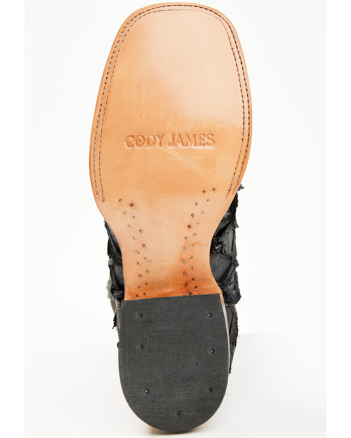 Men's Exotic Pirarucu Western Boots - Broad Square Toe Black