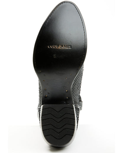 Men's Exotic Python Western Boots - Round Toe Black