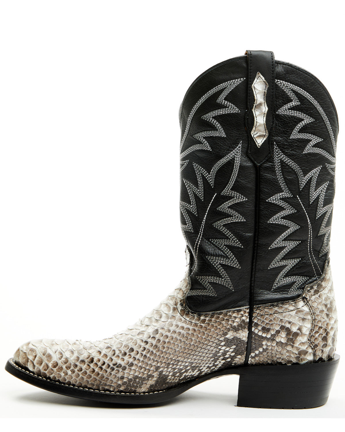 Men's Exotic Python Western Boots - Medium Toe Black