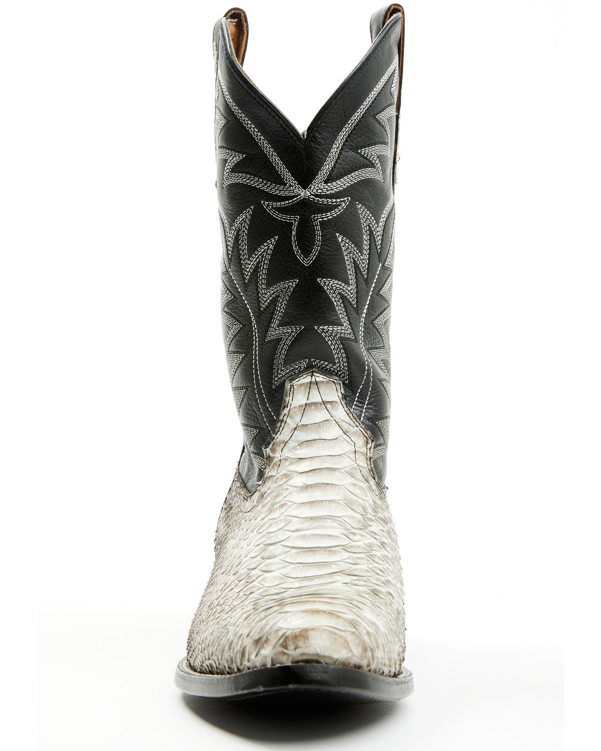 Men's Exotic Python Western Boots - Medium Toe Black