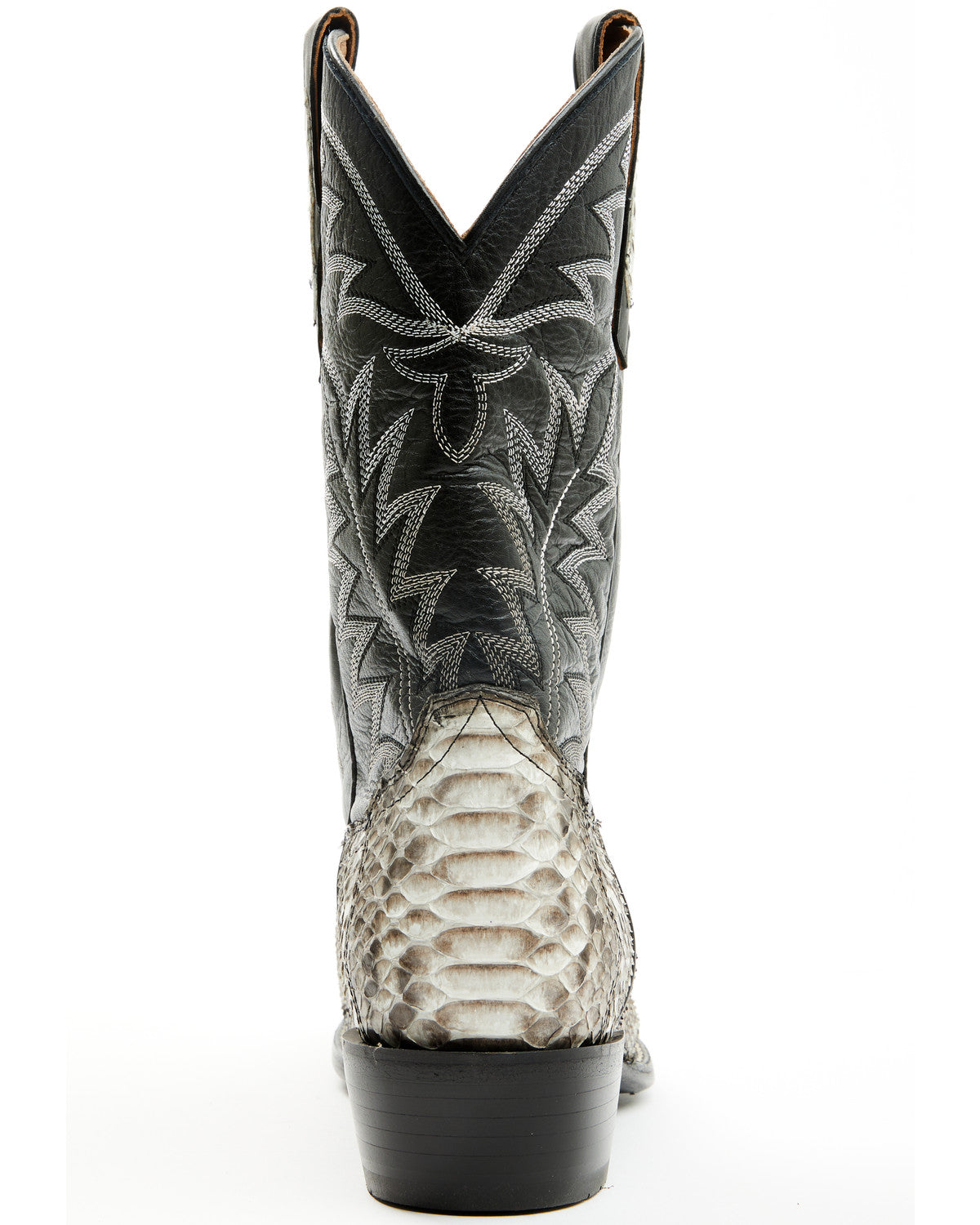 Men's Exotic Python Western Boots - Medium Toe Black