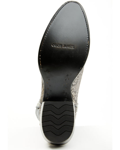 Men's Exotic Python Western Boots - Medium Toe Black