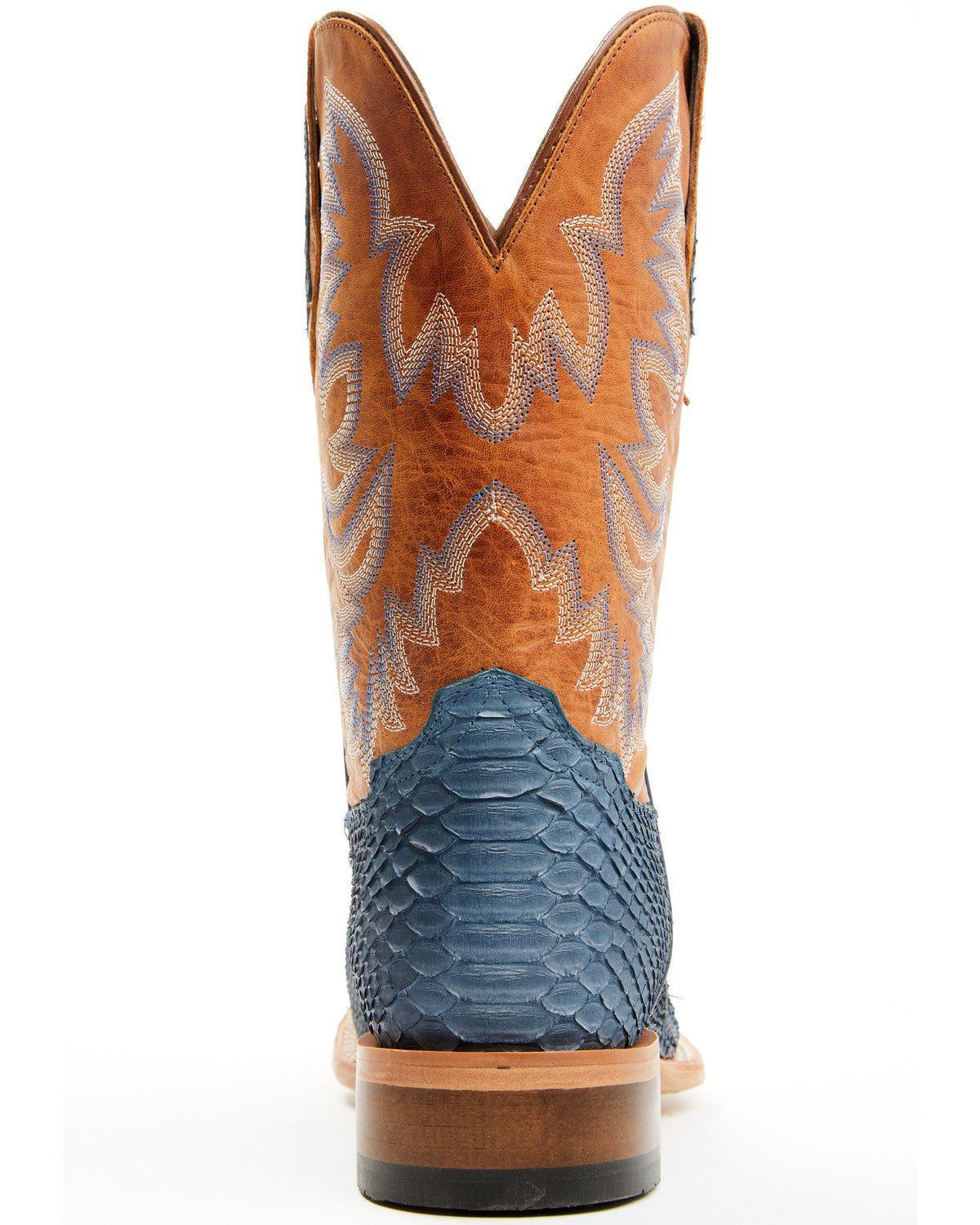 Men's Exotic Python Vulturno Western Boots - Broad Square T Blue