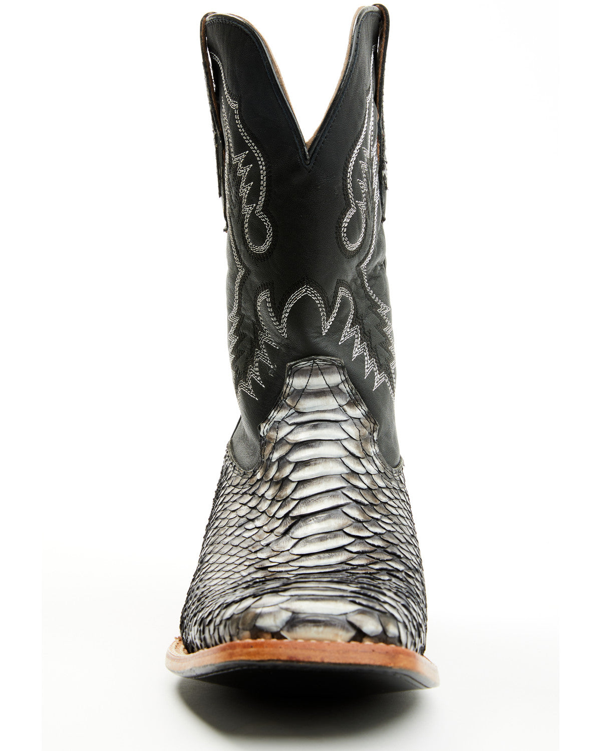 Men's Exotic Python Nevado Western Boots - Broad Square Toe Black