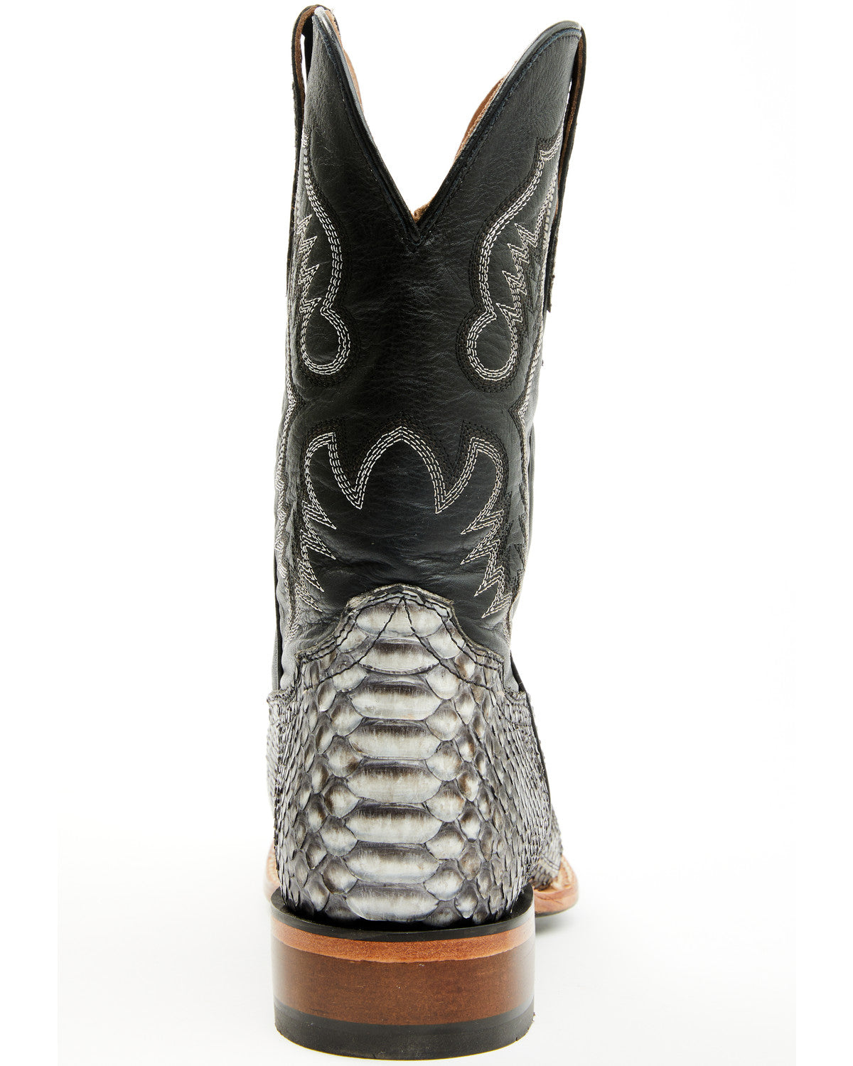 Men's Exotic Python Nevado Western Boots - Broad Square Toe Black