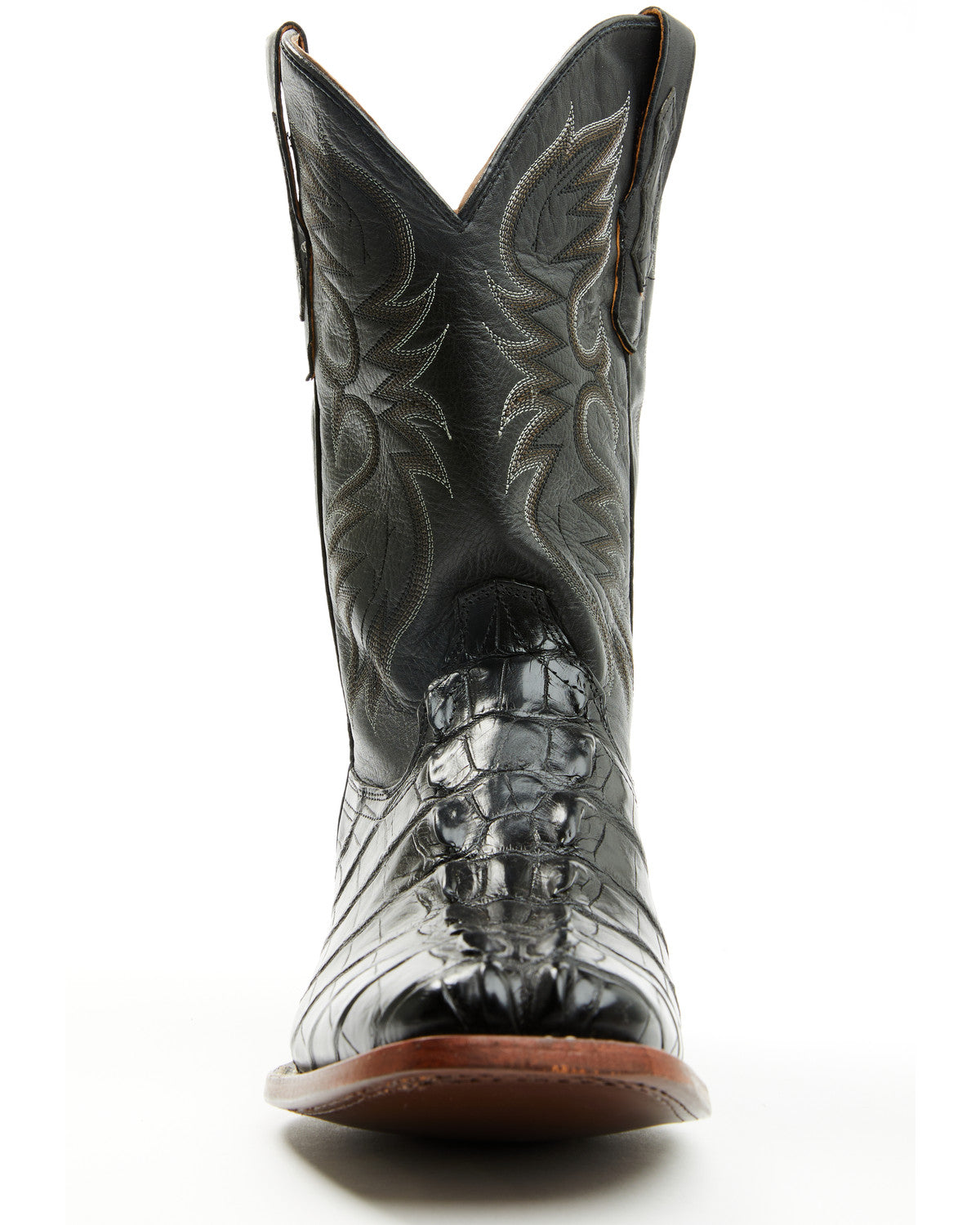 Men's Exotic Alligator Western Boots - Broad Square Toe Black