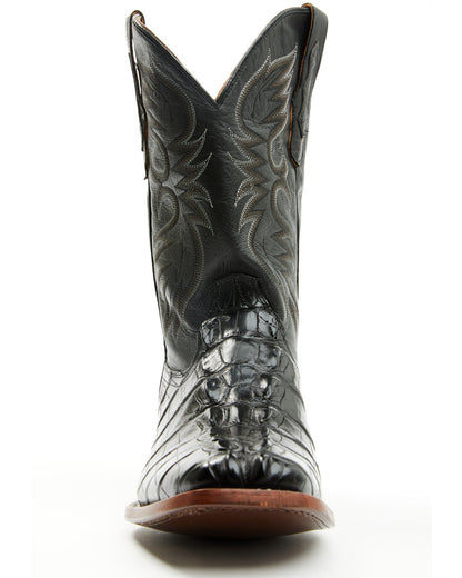 Men's Exotic Alligator Western Boots - Broad Square Toe Black