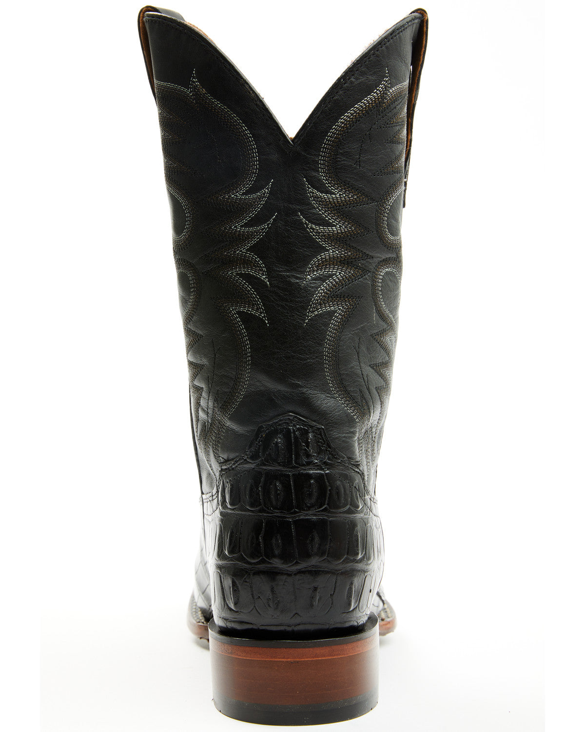 Men's Exotic Alligator Western Boots - Broad Square Toe Black