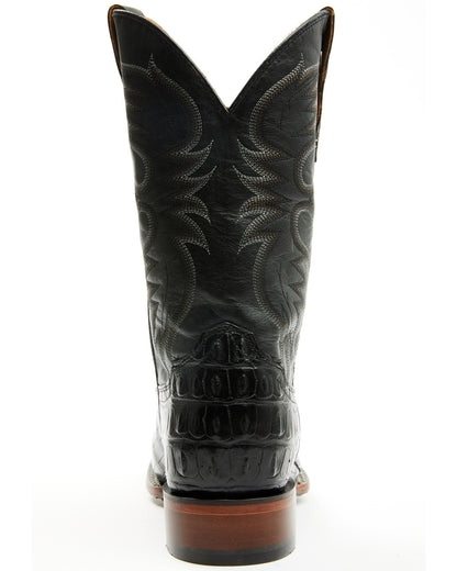 Men's Exotic Alligator Western Boots - Broad Square Toe Black