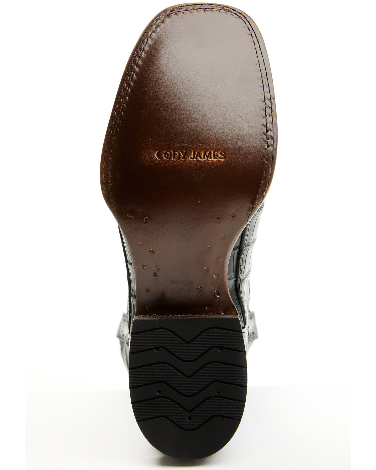 Men's Exotic Alligator Western Boots - Broad Square Toe Black