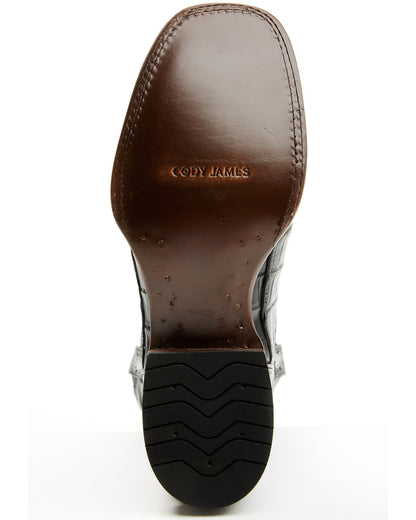 Men's Exotic Alligator Western Boots - Broad Square Toe Black