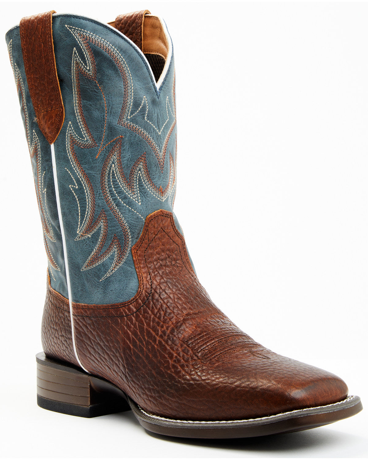 Men's Hoverfly Dakota Western Performance Boots - Broad Squ Brown/blue