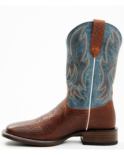 Men's Hoverfly Dakota Western Performance Boots - Broad Squ Brown/blue