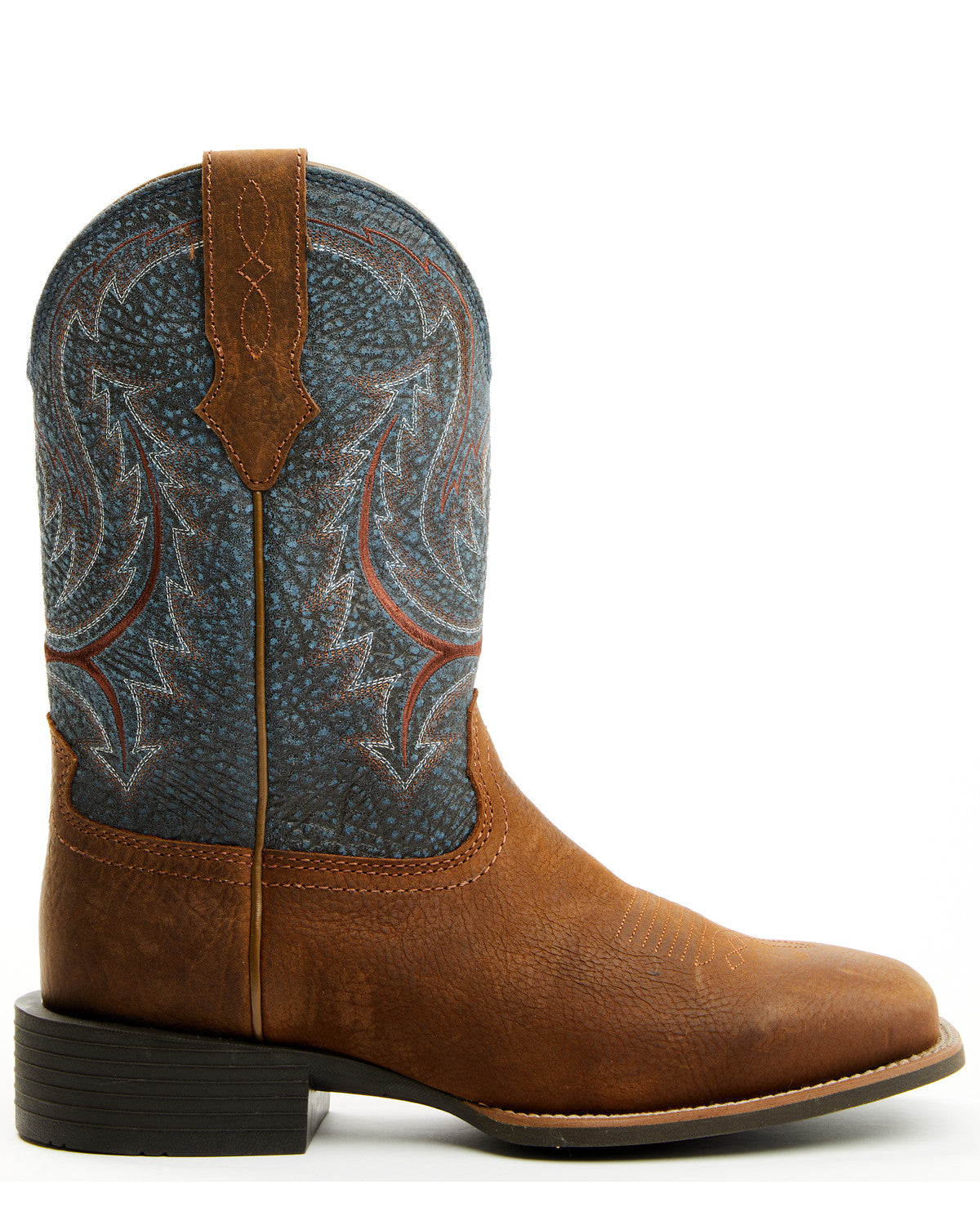 Men's Force Western Boots - Broad Square Toe Blue
