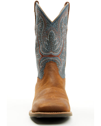 Men's Force Western Boots - Broad Square Toe Blue