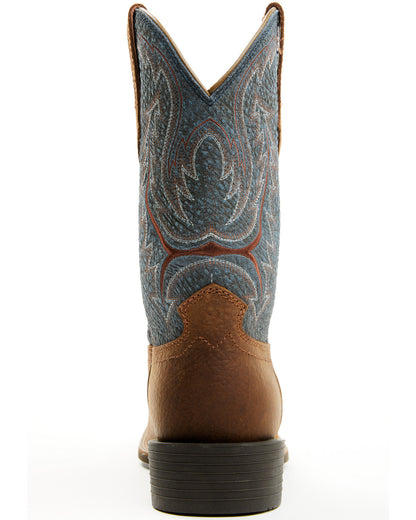 Men's Force Western Boots - Broad Square Toe Blue