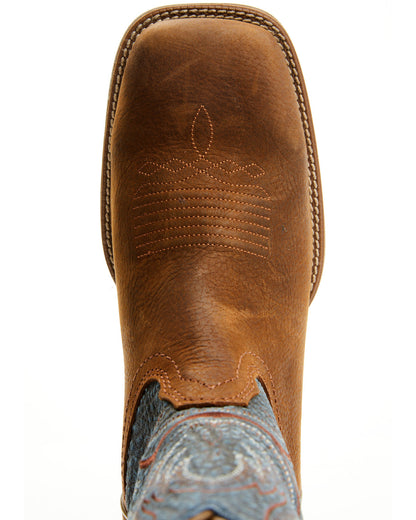 Men's Force Western Boots - Broad Square Toe Blue