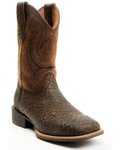 Men's Force Performance Western Boots - Broad Square Toe Brown