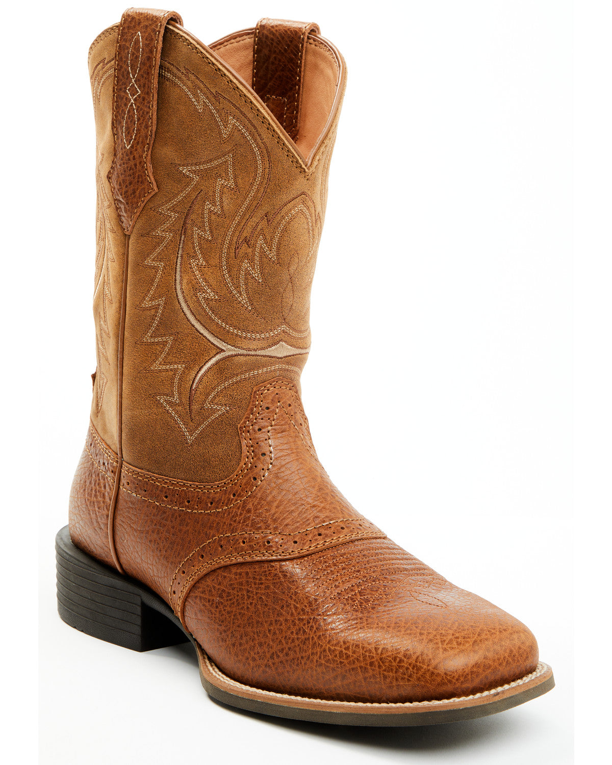 Men's Force Performance Western Boots - Broad Square Toe Brown