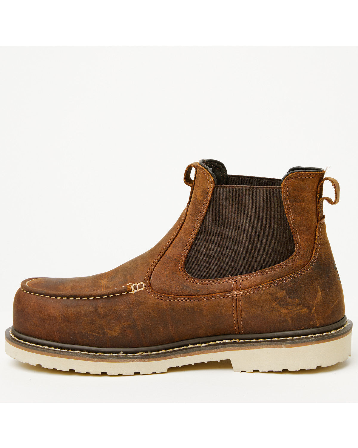 Men's Moc Chelsea Work Boots - Composite Toe Dark Brown