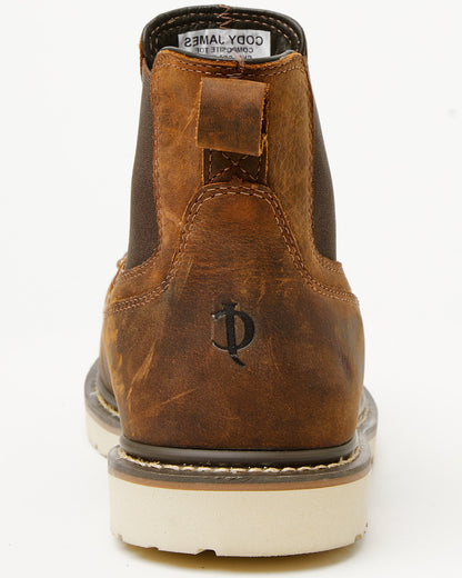 Men's Moc Chelsea Work Boots - Composite Toe Dark Brown