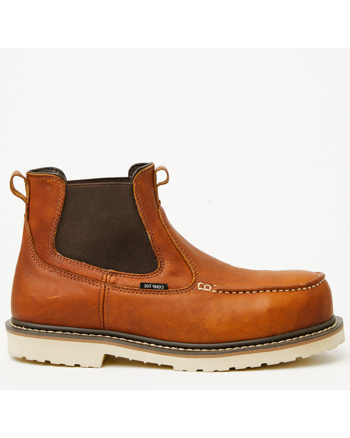 Men's Moc Chelsea Work Boots - Composite Toe Brown