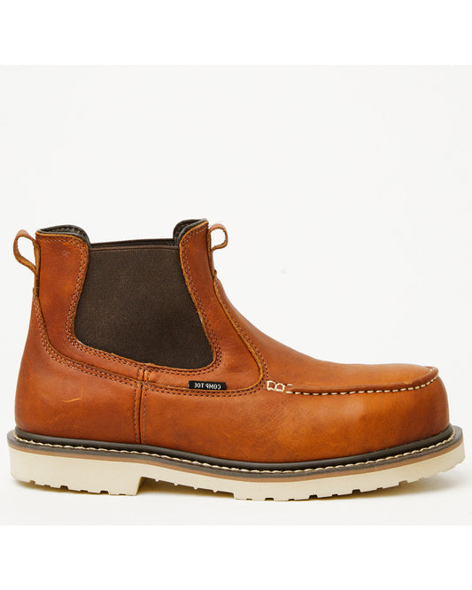 Men's Moc Chelsea Work Boots - Composite Toe Brown