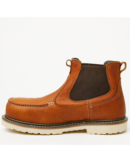 Men's Moc Chelsea Work Boots - Composite Toe Brown