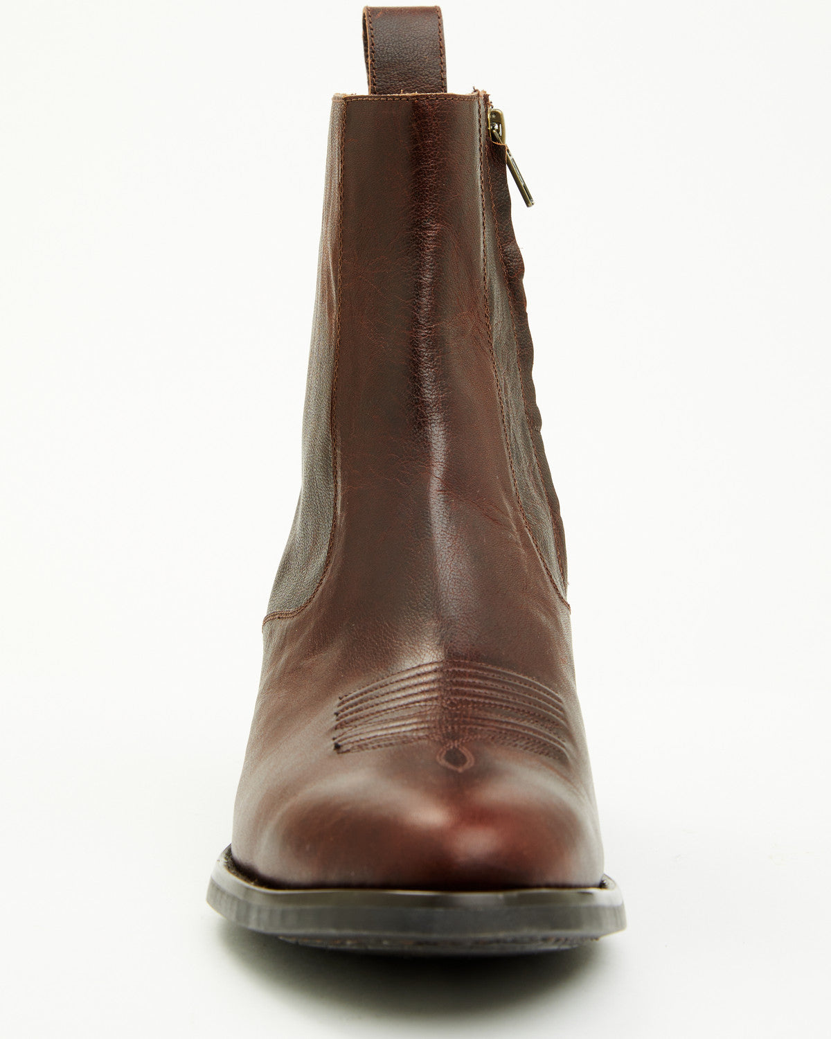 Men's Larsen Western Ankle Boots - Round Toe Cognac
