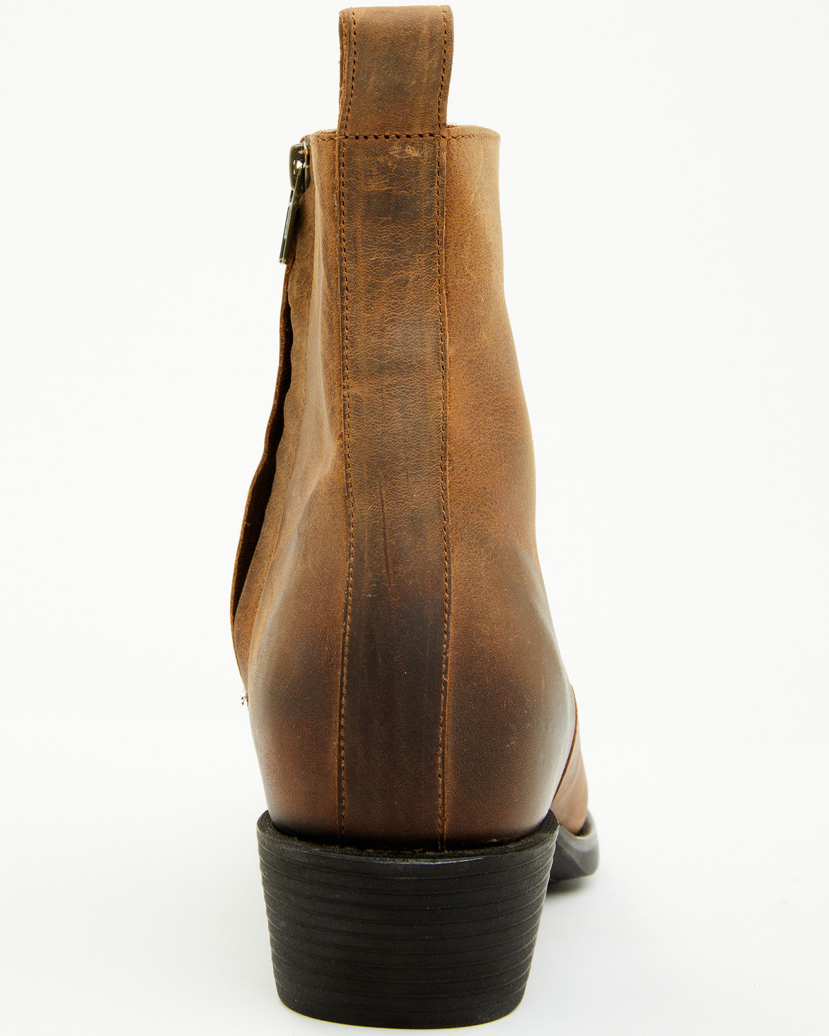 Men's Larsen Western Ankle Boots - Round Toe Brown