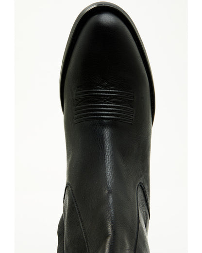 Men's Larsen Western Ankle Boots - Round Toe Black