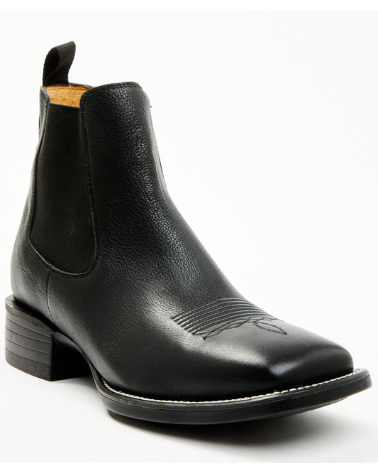 Men's Jones Chelsea Boots - Broad Square Toe Black