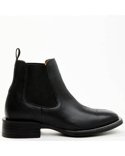 Men's Jones Chelsea Boots - Broad Square Toe Black