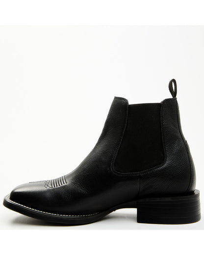 Men's Jones Chelsea Boots - Broad Square Toe Black