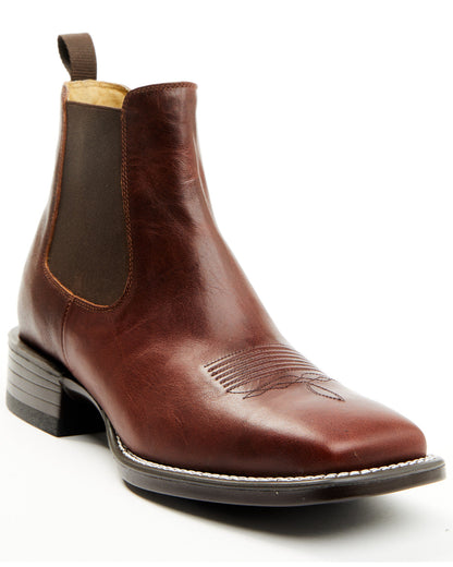 Men's Jones Chelsea Boots - Broad Square Toe Cognac