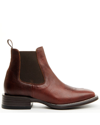 Men's Jones Chelsea Boots - Broad Square Toe Cognac