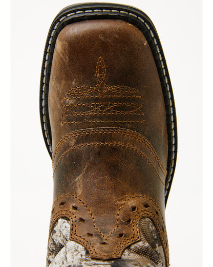 Boys' Tucker Western Boots - Broad Square Toe Brown