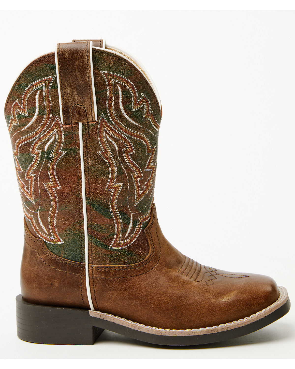 Boys' Holden Western Boots - Broad Square Toe Brown