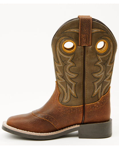 Boys' Buck Western Boots - Broad Square Toe Olive