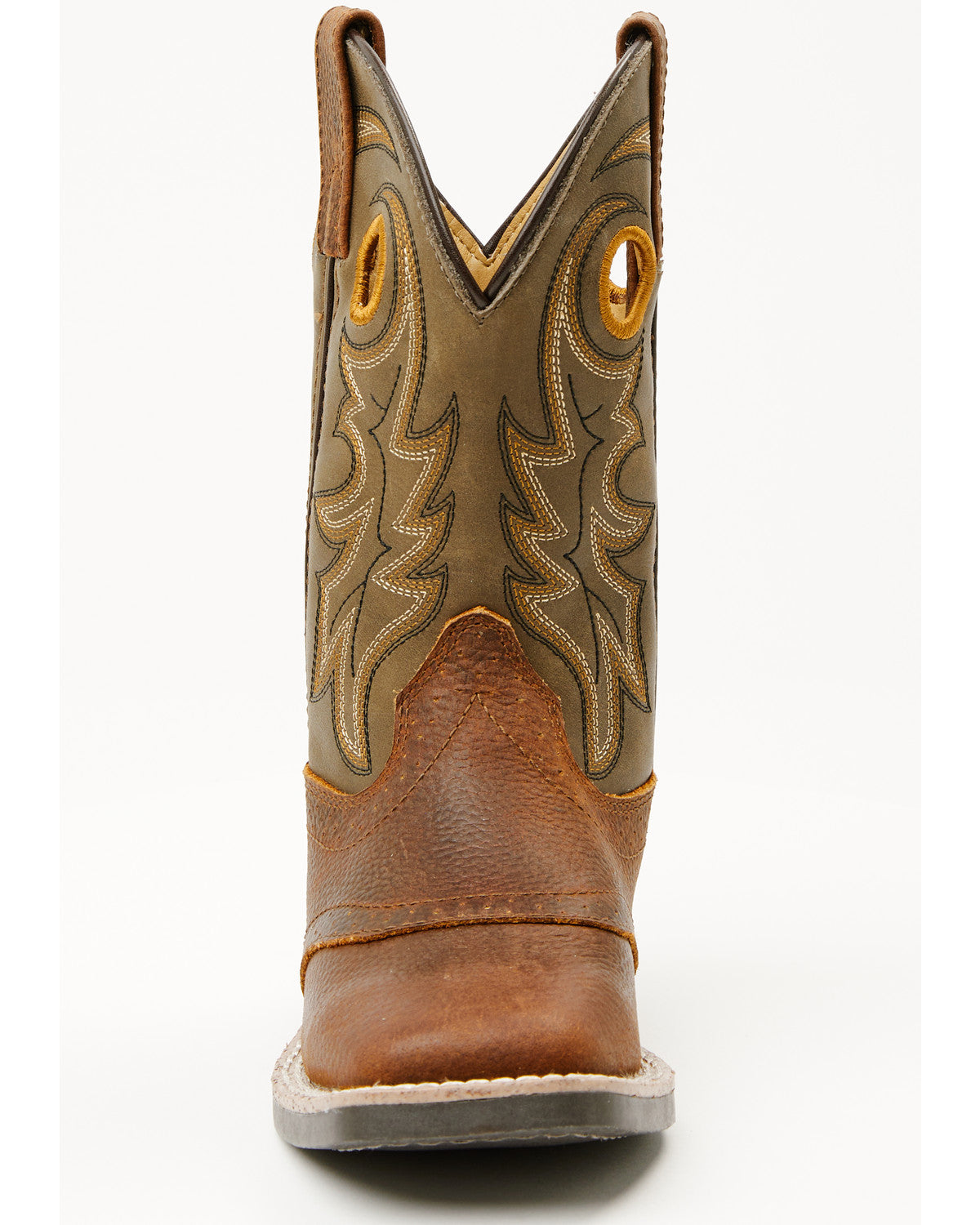 Boys' Buck Western Boots - Broad Square Toe Olive
