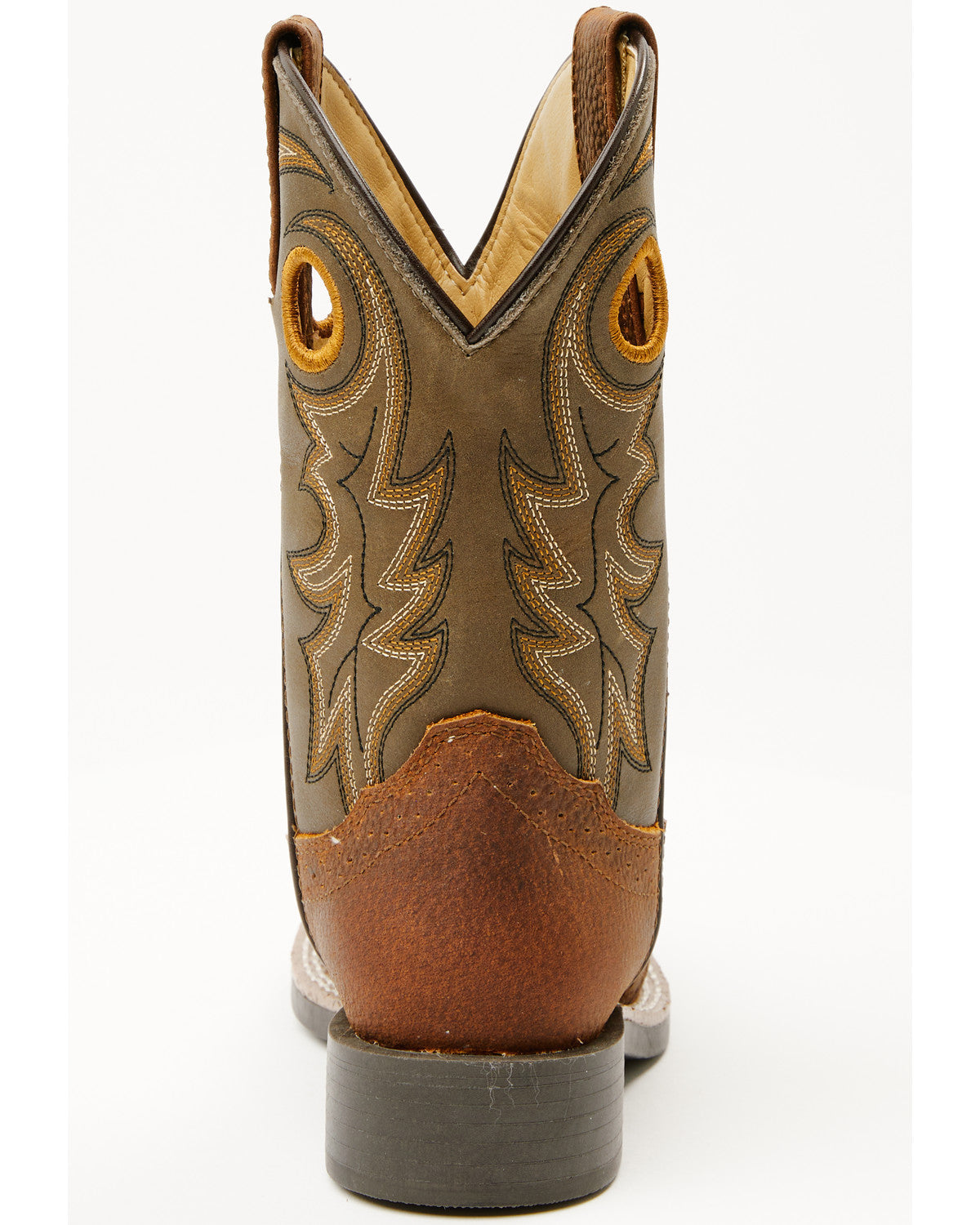 Boys' Buck Western Boots - Broad Square Toe Olive