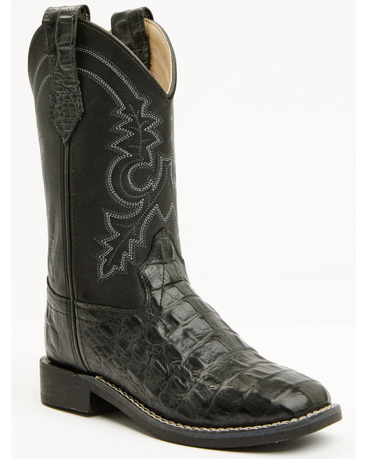 Boys' Beau Western Boots - Broad Square Toe Black