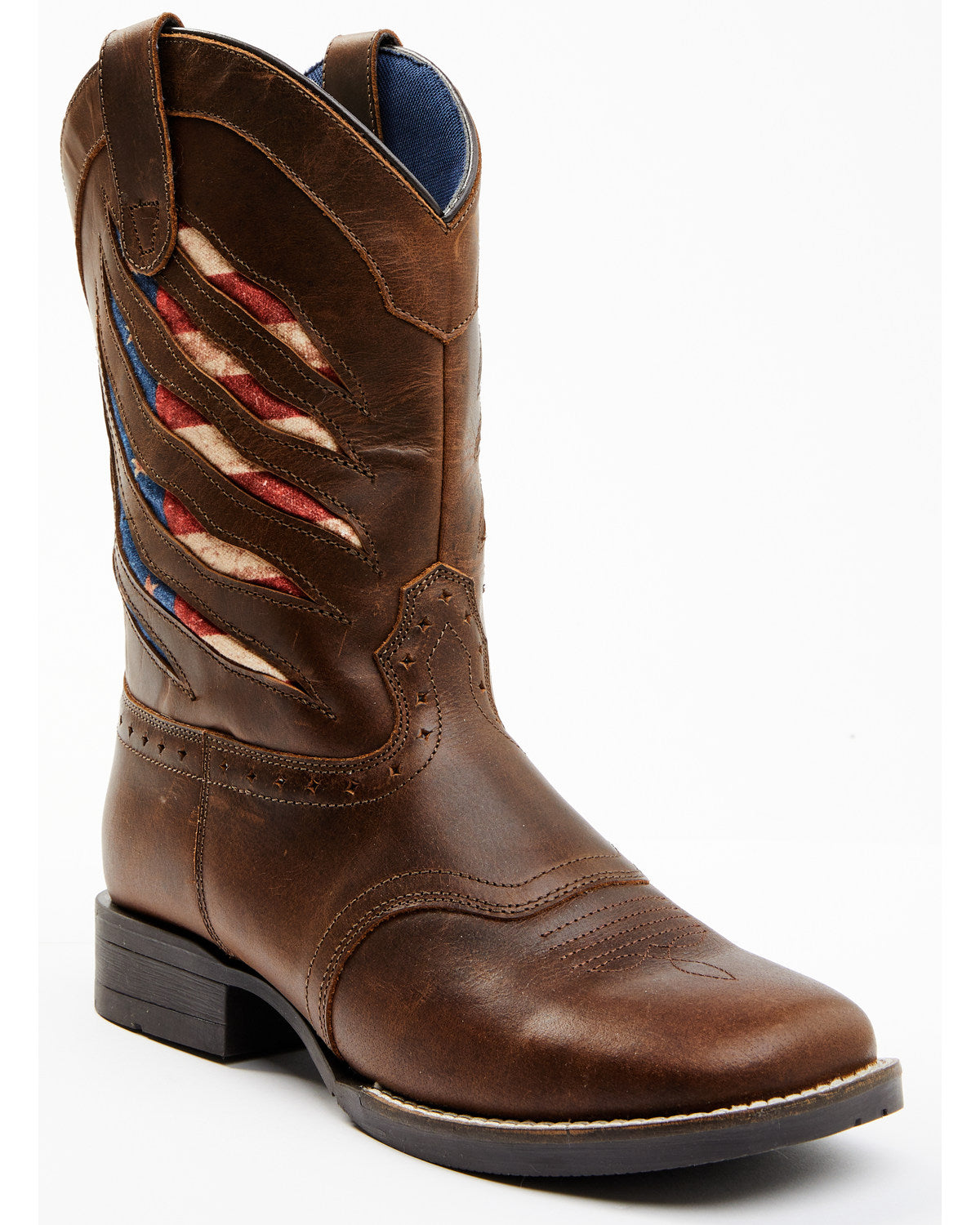 Boys' Ripped Flag Western Boots - Broad Square Toe Multi