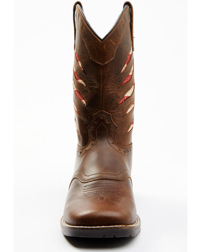 Boys' Ripped Flag Western Boots - Broad Square Toe Multi
