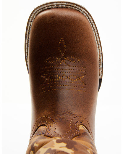 Boys' Camo Western Boots - Square Toe Multi
