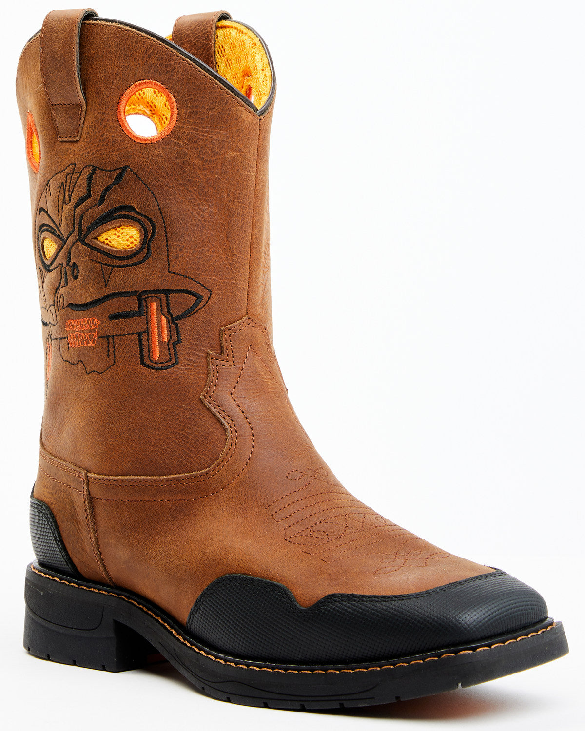 Boys' Skull Work Boots - Broad Square Toe Multi