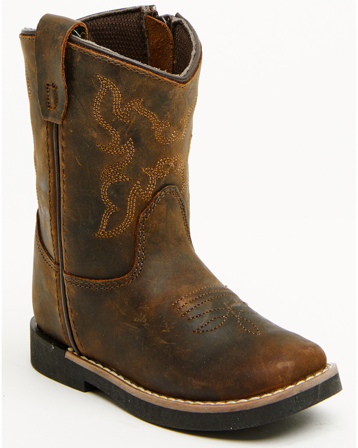 Toddler Boys' Little Nash Western Boots - Broad Square Toe Brown