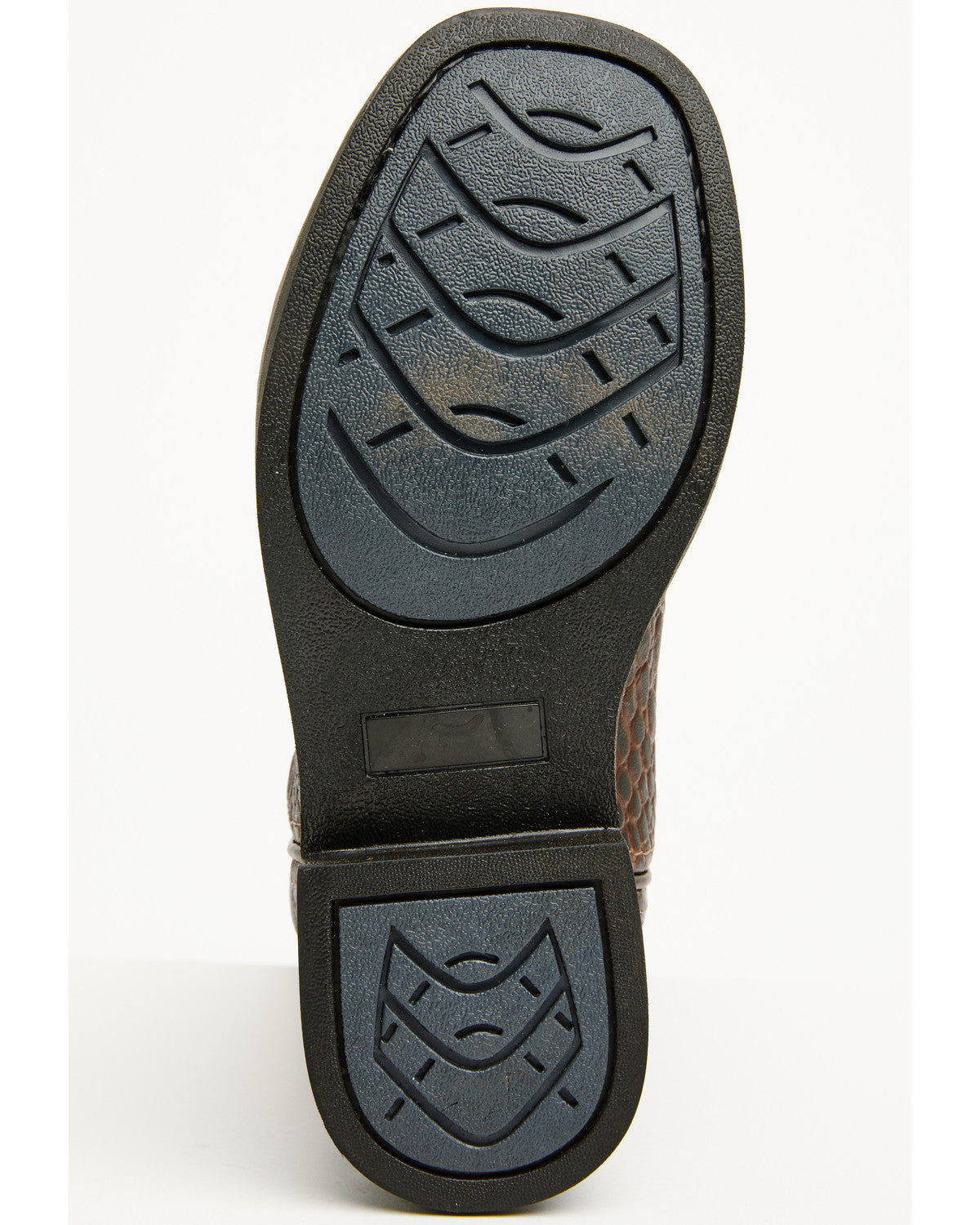 Boys' Dale Crocodile Print Western Boots - Broad Square Toe Chocolate