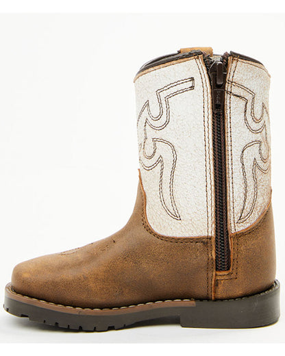 Toddler Boys' Little Luke Western Boots - Square Toe Brown